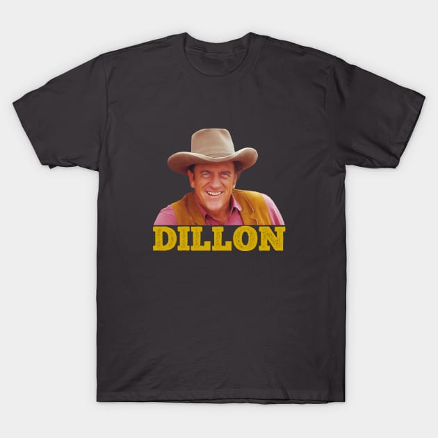 Mat Dillon - Gunsmoke - James Arness -  Tv Western T-Shirt by wildzerouk